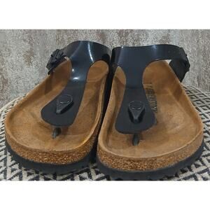 BIRKENSTOCK Giseh Thong Sandals, size 37 US 6 Black